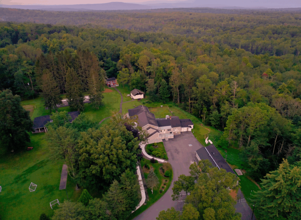Scenic drone view of Never Alone Treatment Facility
