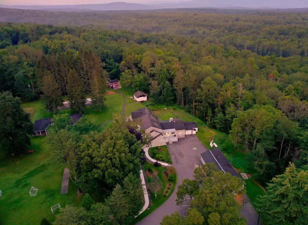 Scenic drone view of Never Alone Treatment Facility